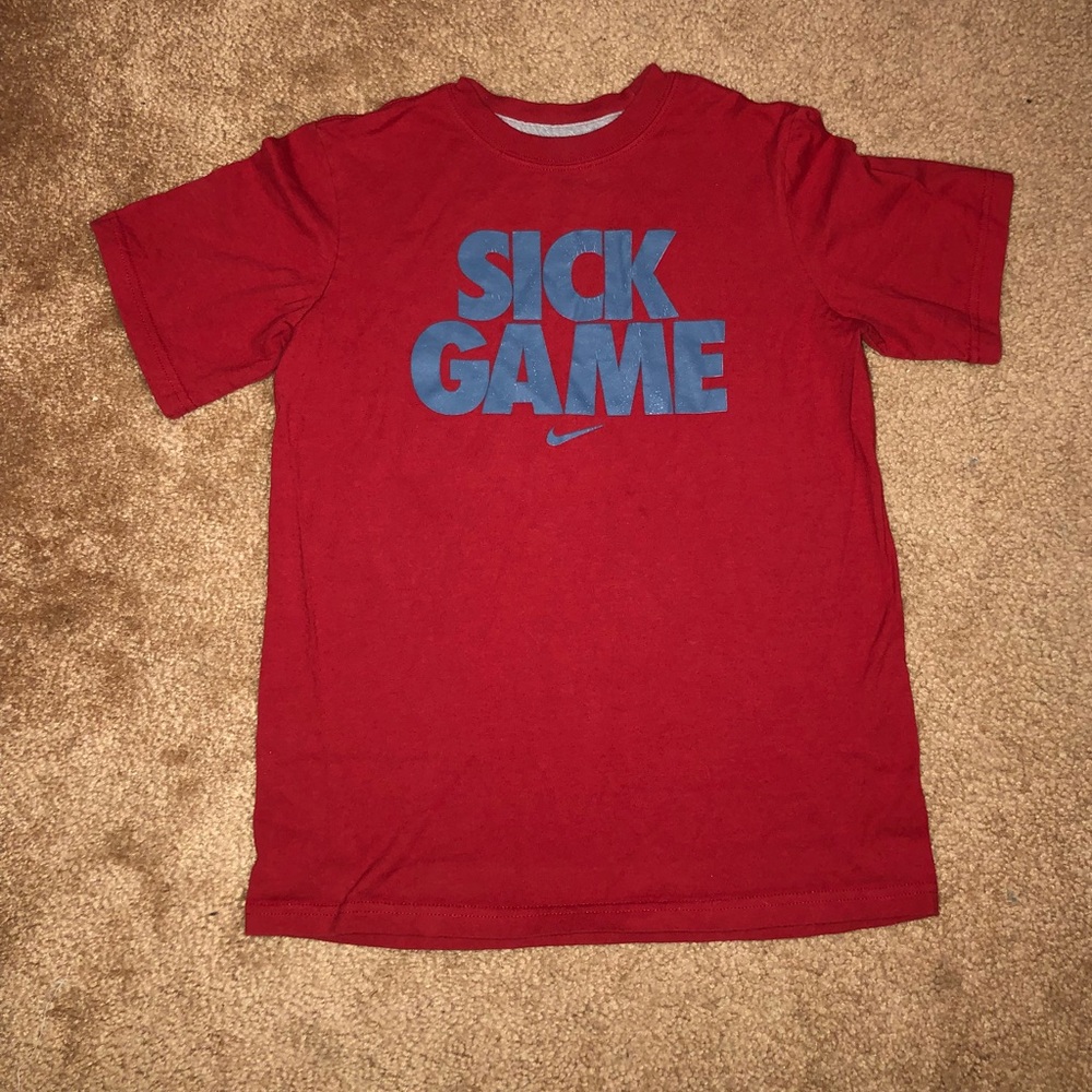 Boys Red Nike Shirt “Sick Game”